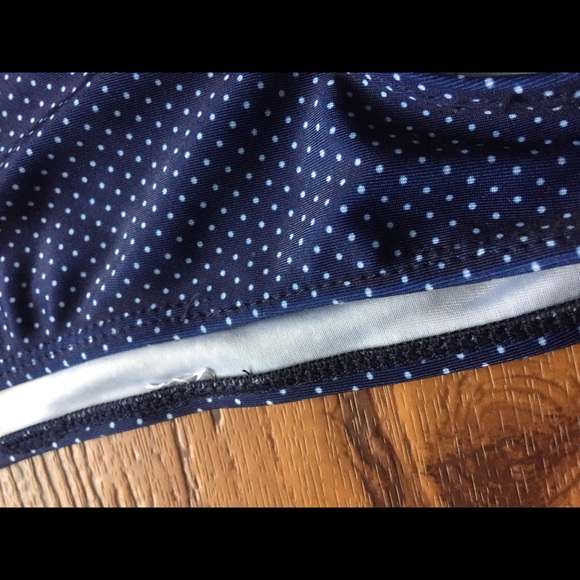 4 PC Swimsuit Bikini Tankini Blue White Striped - Picture 8 of 8